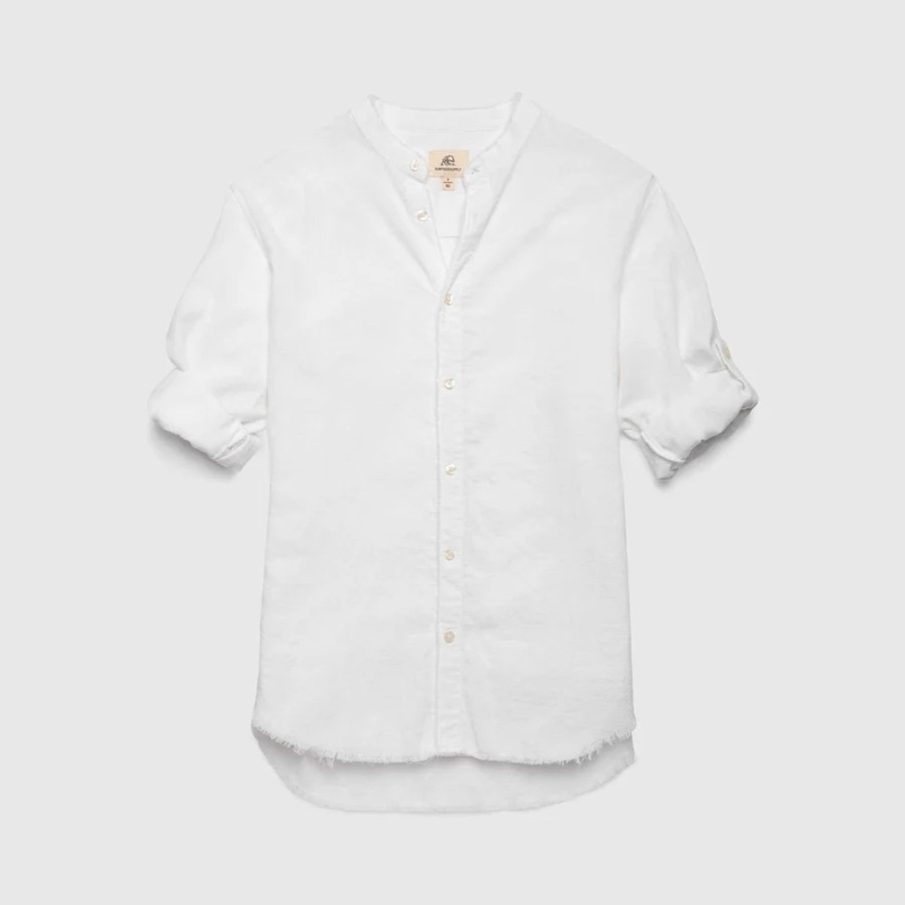 NWT SURFSIDE SUPPLY - MOLLY NOTCH COLLAR SHIRT – WHITE - SIZE SMALL
